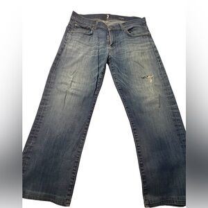 7 For All Mankind Men's Relaxed Blue Jeans